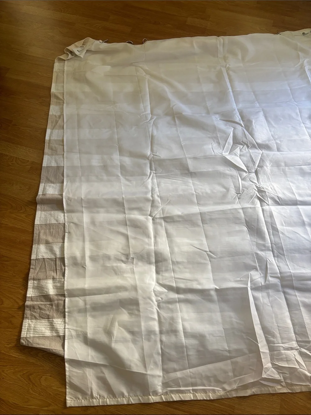 Neutral Striped Curtain Panel ombré - Beige & White